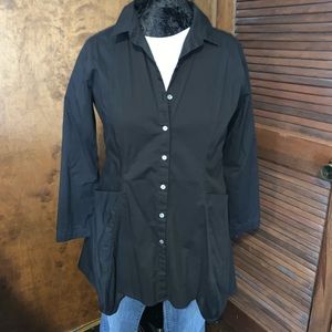 Black Button down Tunic